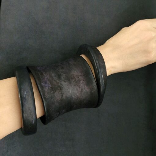 Black Bangle Stack Size XL (Set of 4 )