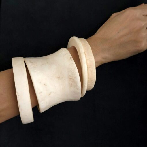 Vegan Ivory Bangle Stack Size L - XL (Set of 4)