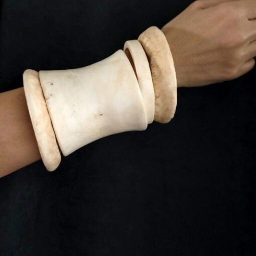 Vegan Ivory Bangle Stack (Set of 4) Size M to L