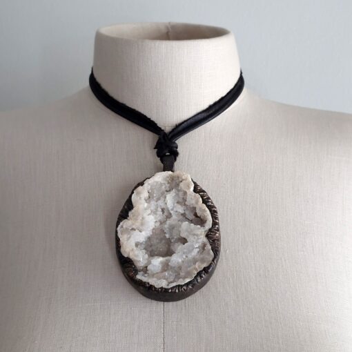 Quartz Geode Stone Necklace