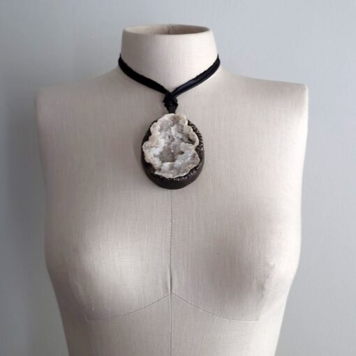 Quartz Geode Stone Necklace - Image 2