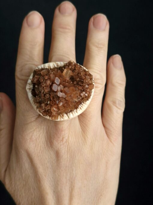 Aragonite Stone Ring Size 8