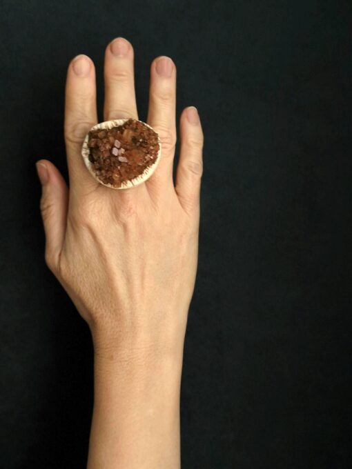 Aragonite Stone Ring Size 8 - Image 3