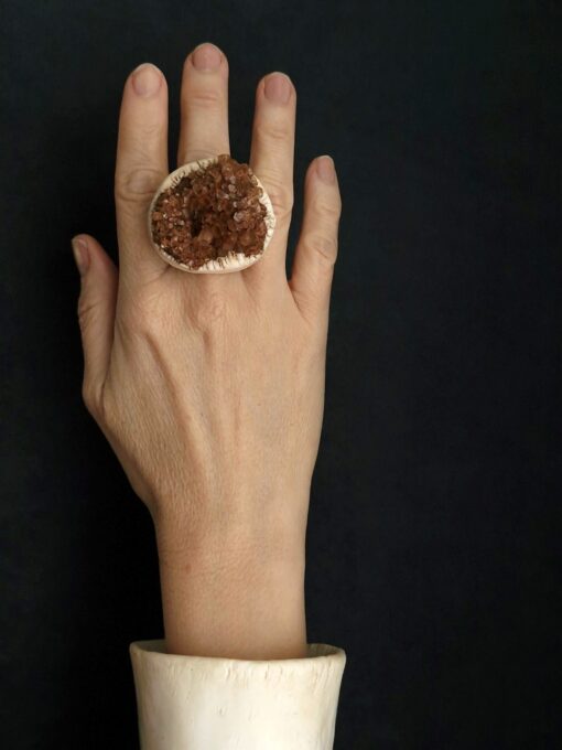 Aragonite Stone Ring Size 8 - Image 5