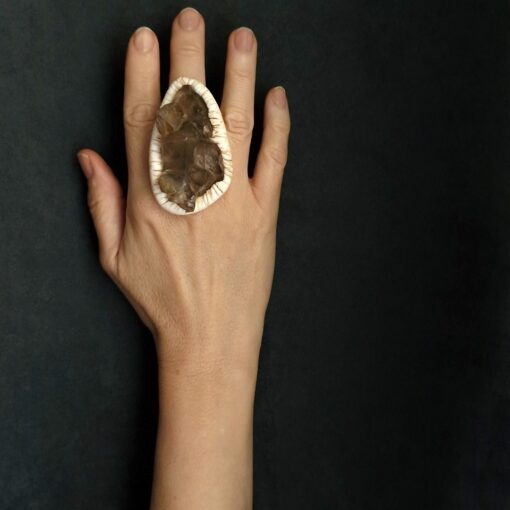 Quartz Geode Stone Ring Size 8 - Image 3