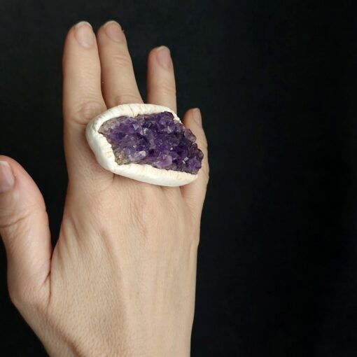 Amethyst Stone Ring Size 8.5 - Image 2