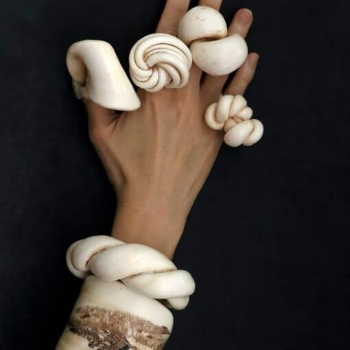 Vegan Ivory Twisted Cuff Size M - Image 3