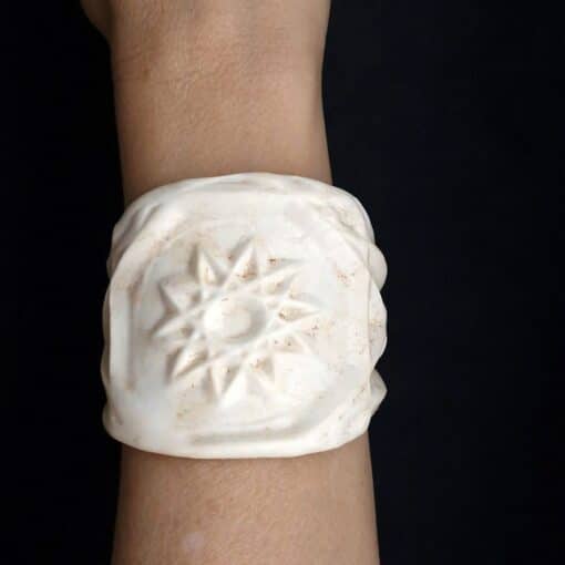 Vegan Ivory Baroque Cuff Size M