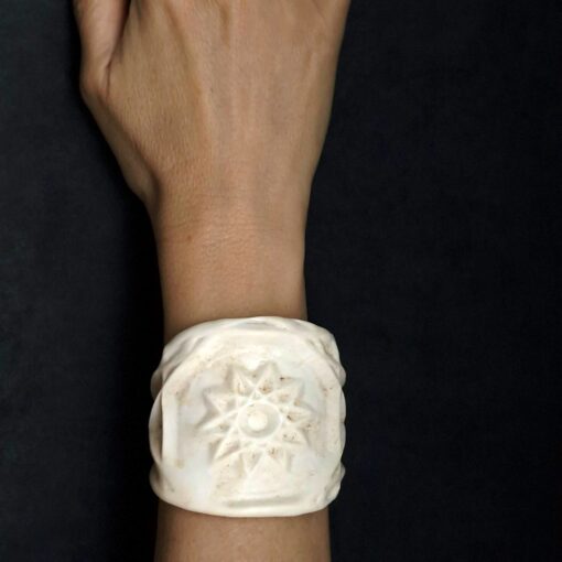 Vegan Ivory Baroque Cuff Size M - Image 2