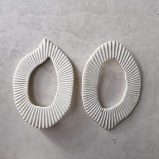 Vegan Ivory Patterned Earrings