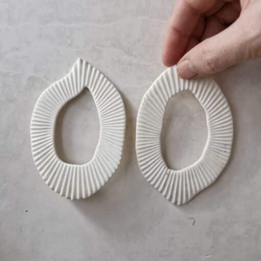 Vegan Ivory Patterned Earrings - Image 2