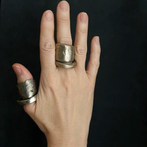 White Bronze Plated Alloy Rings (Set of 4) Size 9.5 - Image 2