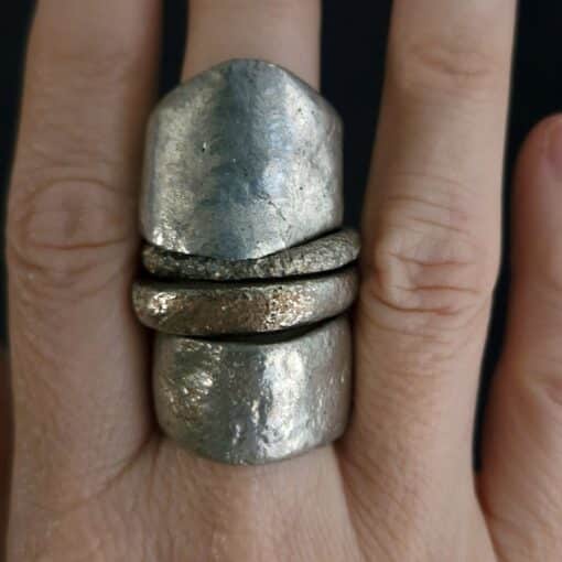 White Bronze Plated Alloy Rings (Set of 4) Size 9.5