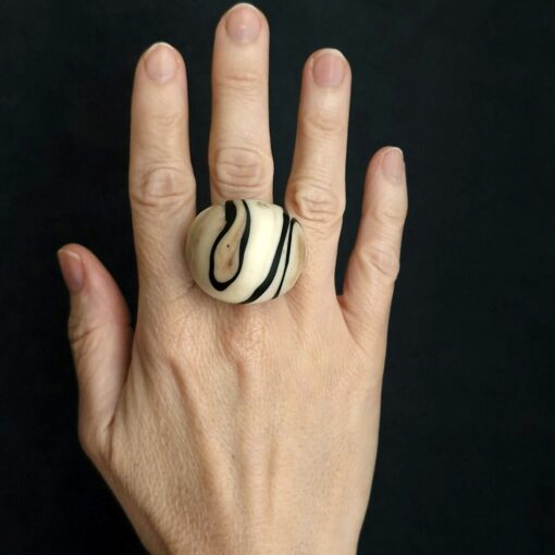 Vegan Ivory Ring Size 6.5 - Image 4