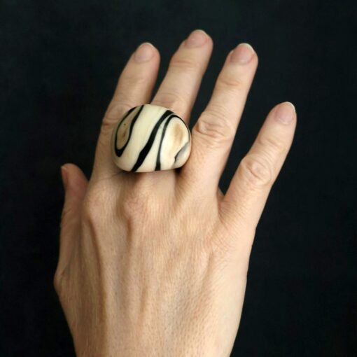 Vegan Ivory Ring Size 6.5 - Image 6