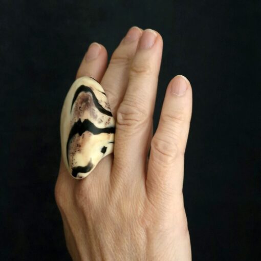 Vegan Ivory Ring Size 7.5 - Image 2