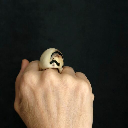 Vegan Ivory Ring Size 7.5 - Image 3