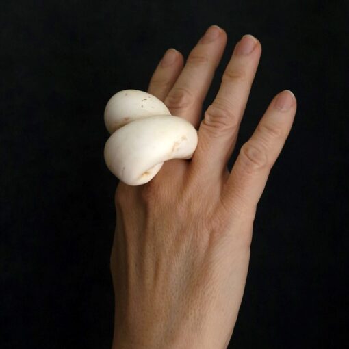 Vegan Ivory Sculptured Ring Size 7 - Image 3