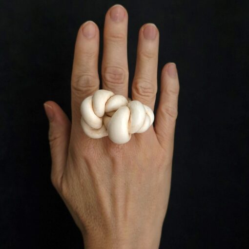 Vegan Ivory Sculptured Ring Size 7.5