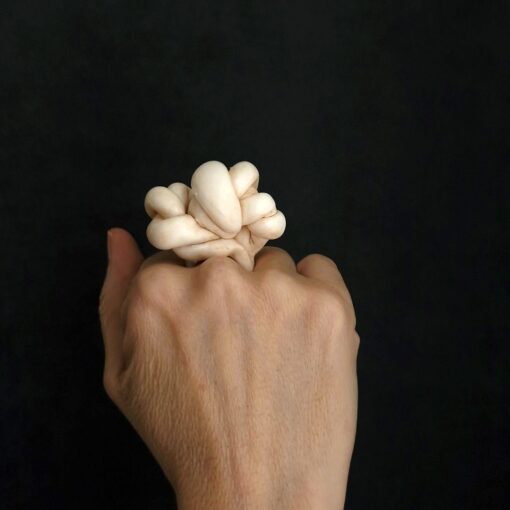 Vegan Ivory Sculptured Ring Size 7.5 - Image 2