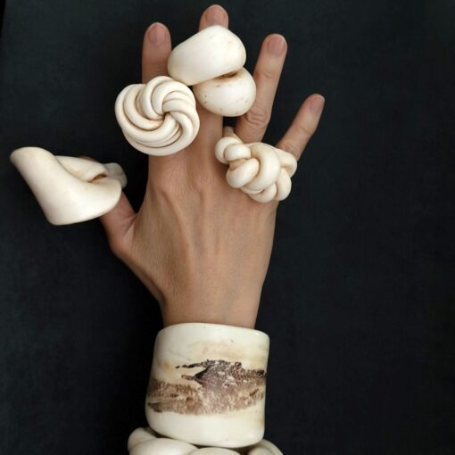 Vegan Ivory Sculptured Ring Size 7.5 - Image 5