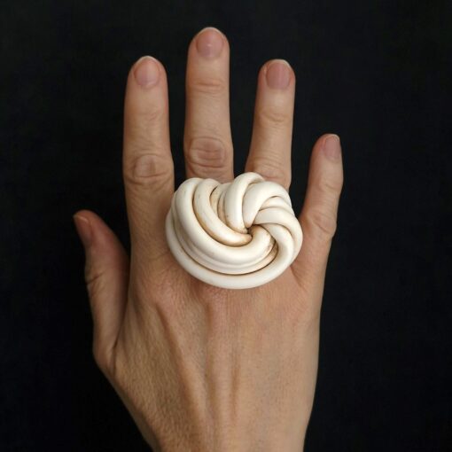 Vegan Ivory Sculptured Ring Size 8.5