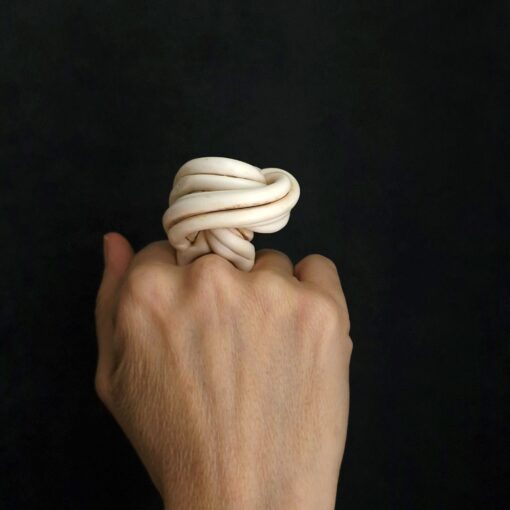 Vegan Ivory Sculptured Ring Size 8.5 - Image 2