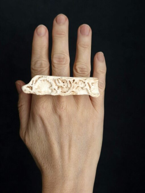 Vegan Ivory Sculptured Ring Size 8.5