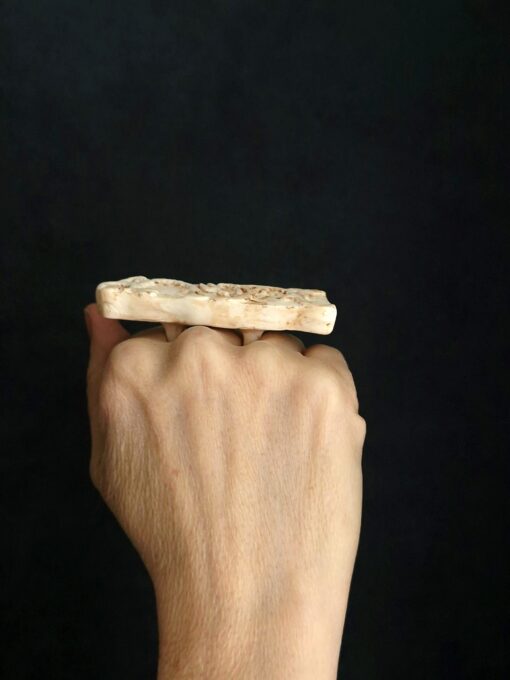 Vegan Ivory Sculptured Ring Size 8.5 - Image 3