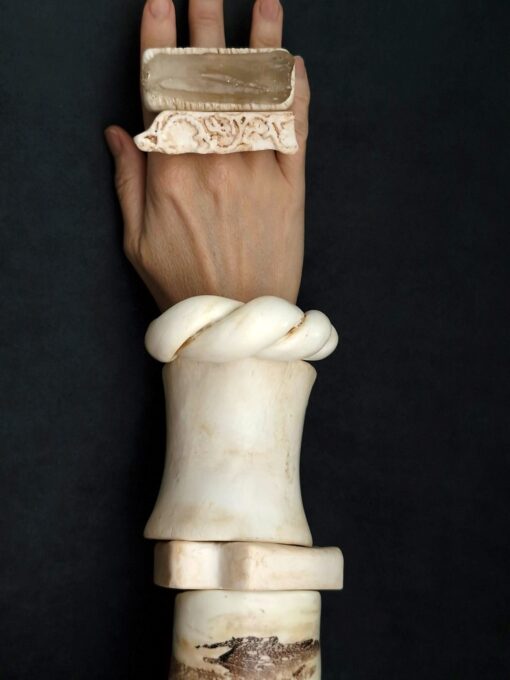 Vegan Ivory Sculptured Ring Size 8.5 - Image 5