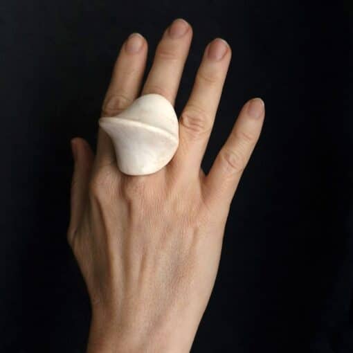 Vegan Ivory Sculptured Ring Size 8.5