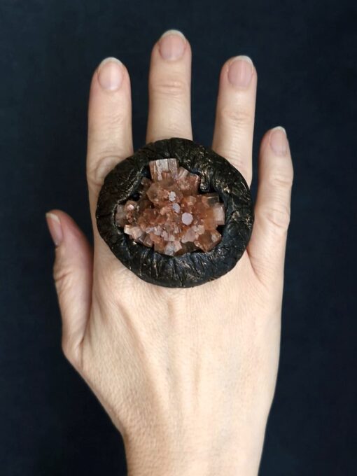 Aragonite Stone Ring Size 8.5