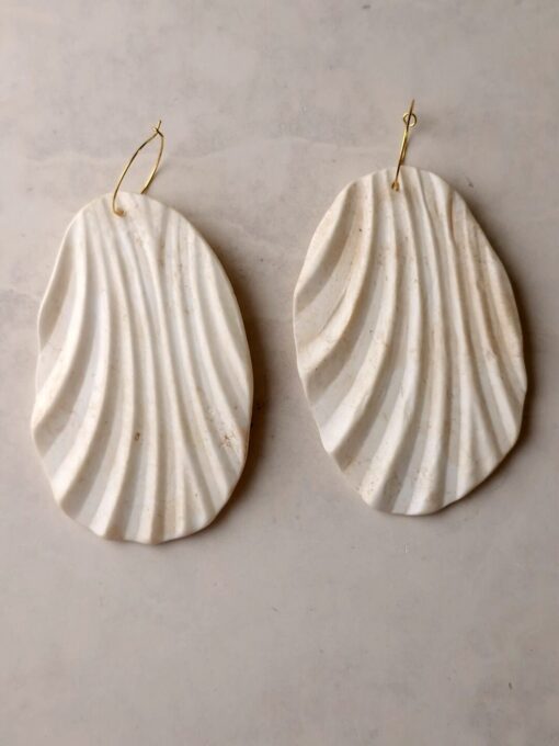 Vegan Ivory Patterned Earrings