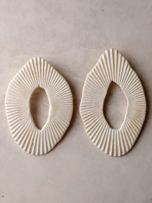 Vegan Ivory Patterned Earrings