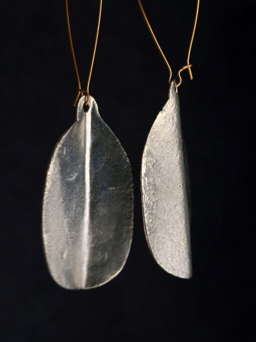 White Bronze Plated Alloy Earrings - Image 2