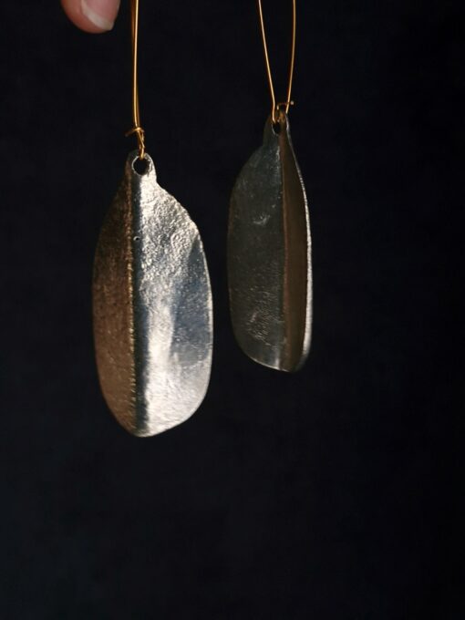 White Bronze Plated Alloy Earrings - Image 3