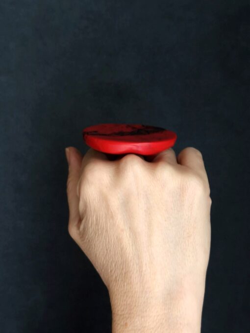 Red Statement Ring Size 8 - Image 3