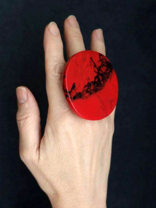 Red Statement Ring Size 8