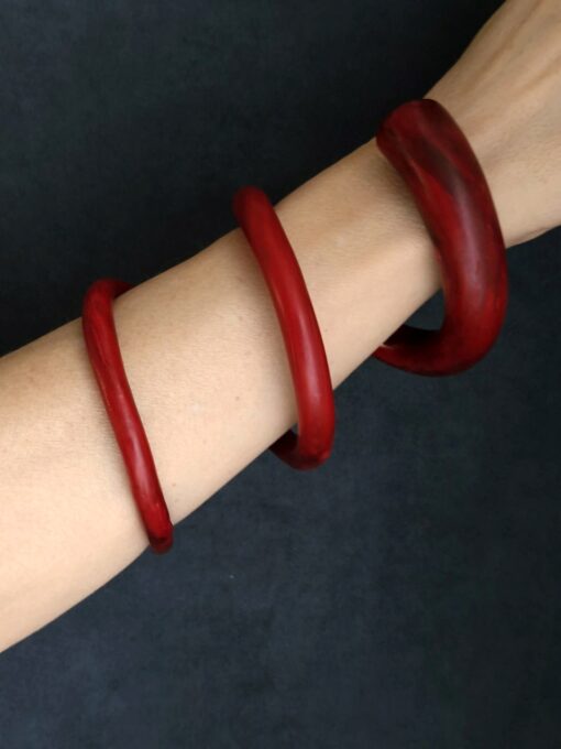 Red Double Wrap Snake Cuff Size M - L - Image 2