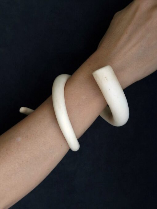 Vegan Ivory Snake Cuff Size M - Image 2