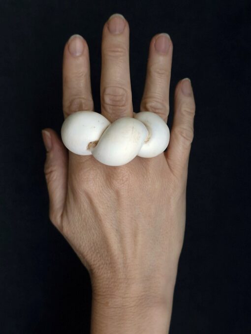 Vegan Ivory Sculptured Ring Size 7.5 - Image 2