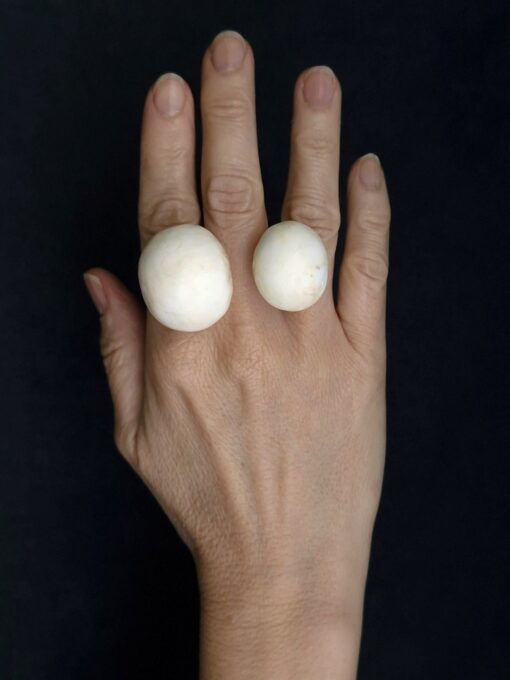 Vegan Ivory Sculptured Ring Size 10.5 - Image 2