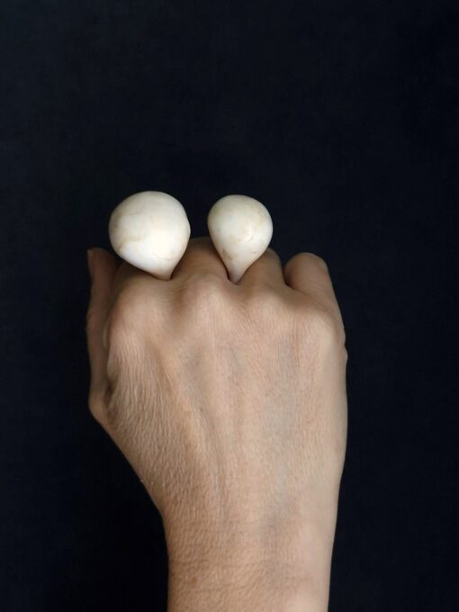 Vegan Ivory Sculptured Ring Size 10.5 - Image 3