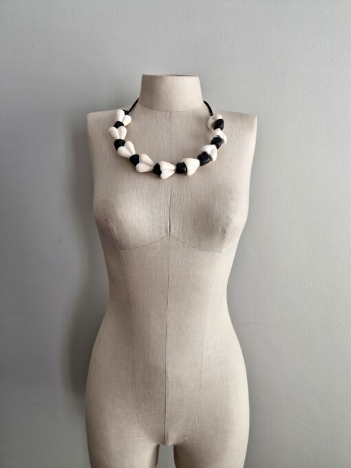 Vegan Ivory & Black Necklace - Image 4