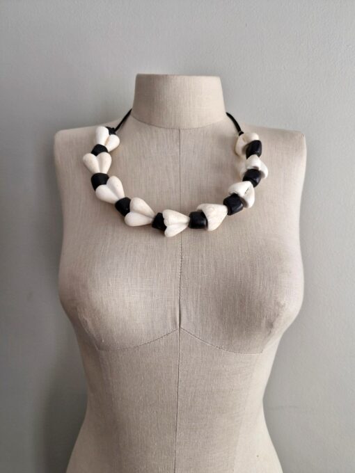 Vegan Ivory & Black Necklace - Image 5