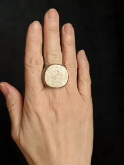 Alternative view of White Bronze Plated Alloy Ring - Size 6