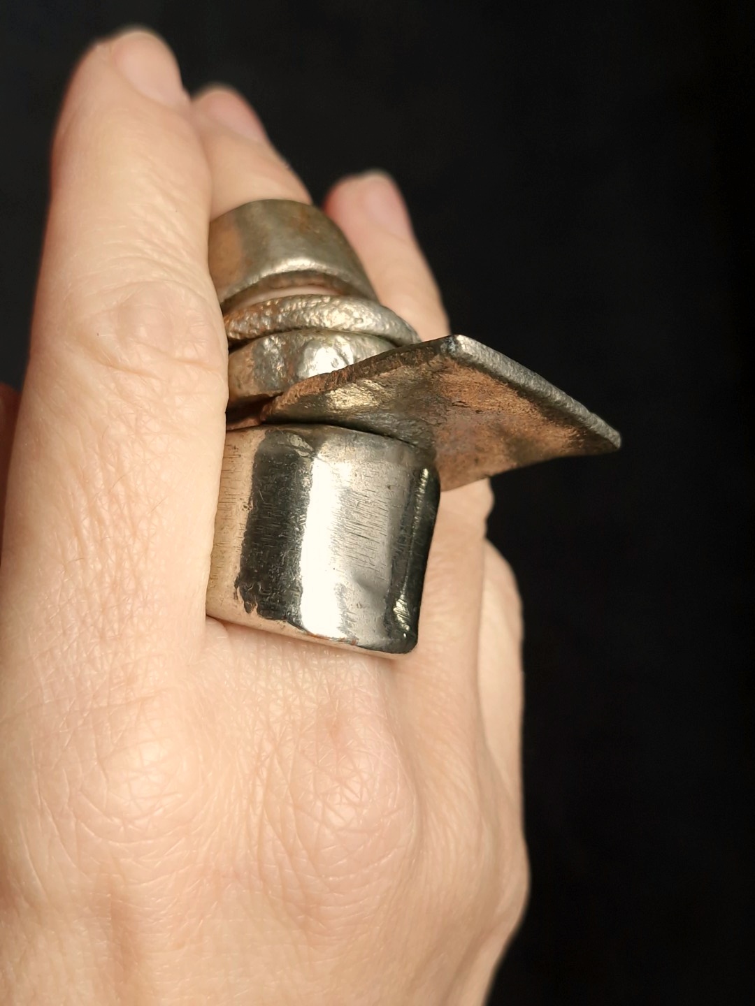 White Bronze Plated Alloy Rings (Set of 5) - Size 9.5 - Image 5