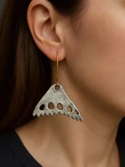 White Bronze Plated Alloy Earrings