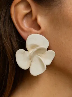 Vegan Ivory Flower Earrings