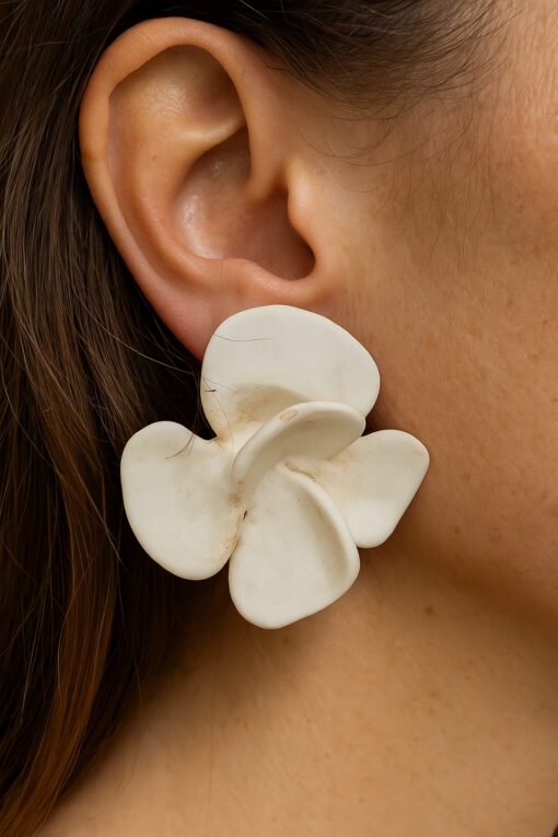 Vegan Ivory Flower Earrings
